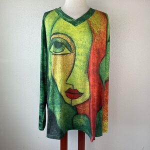 MISSLOOK Long Sleeve Art Top Size L EUC